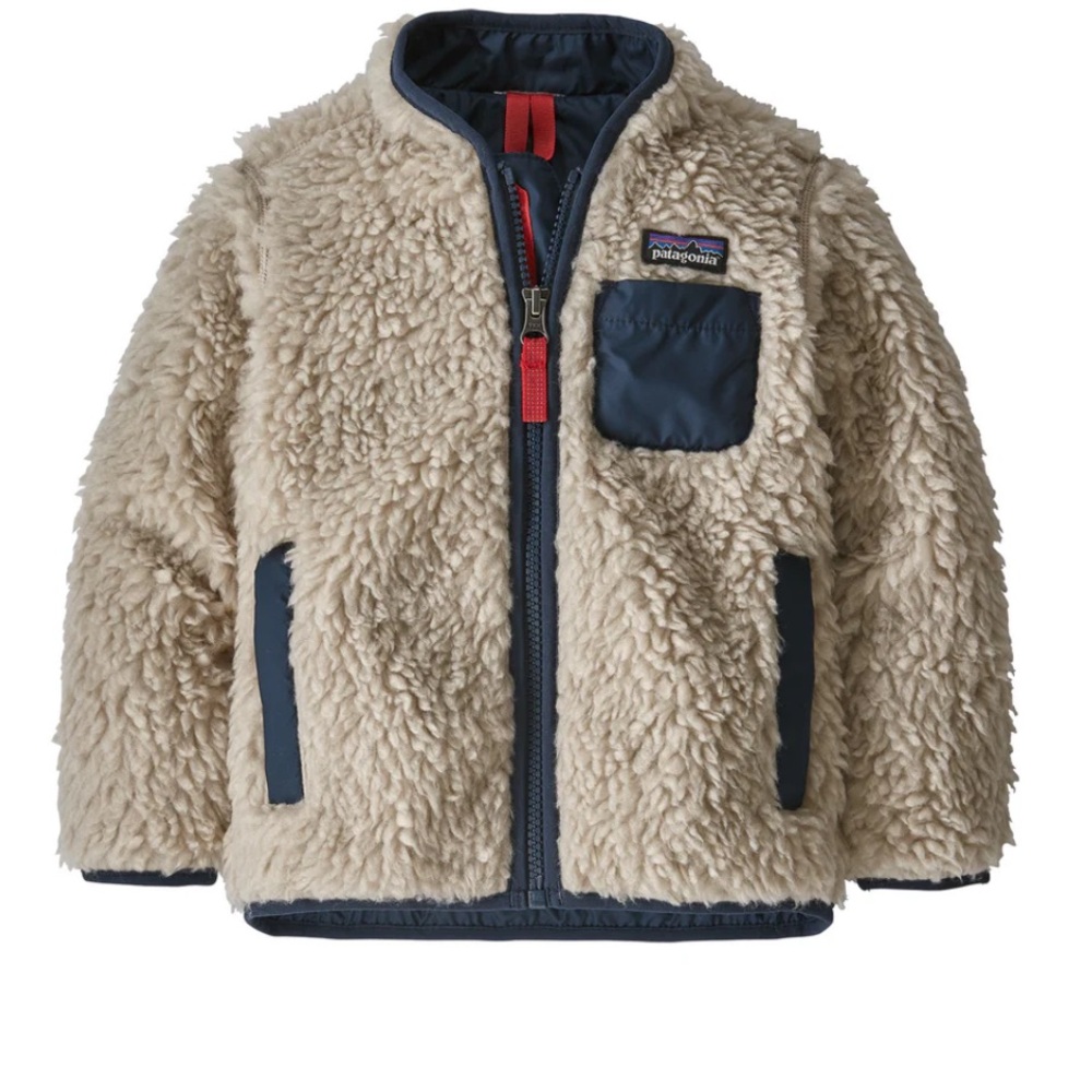 Patagonia Baby Retro-X Natural with New Navy Fleece Jacket